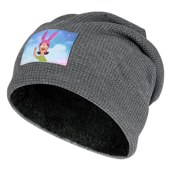 Belcher Louise Bob's Burgers Unisex Stretchable Knitted Beanie Hat Daily Plush Pullover Cap Winter Warm Soft Skull Cap For Men Women