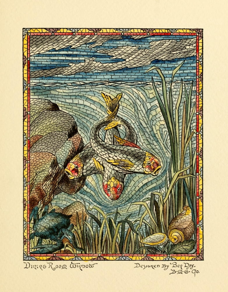 Belcher Mosaic Glass 1886 1 Canvas Art - Ben Day (18 x 24)