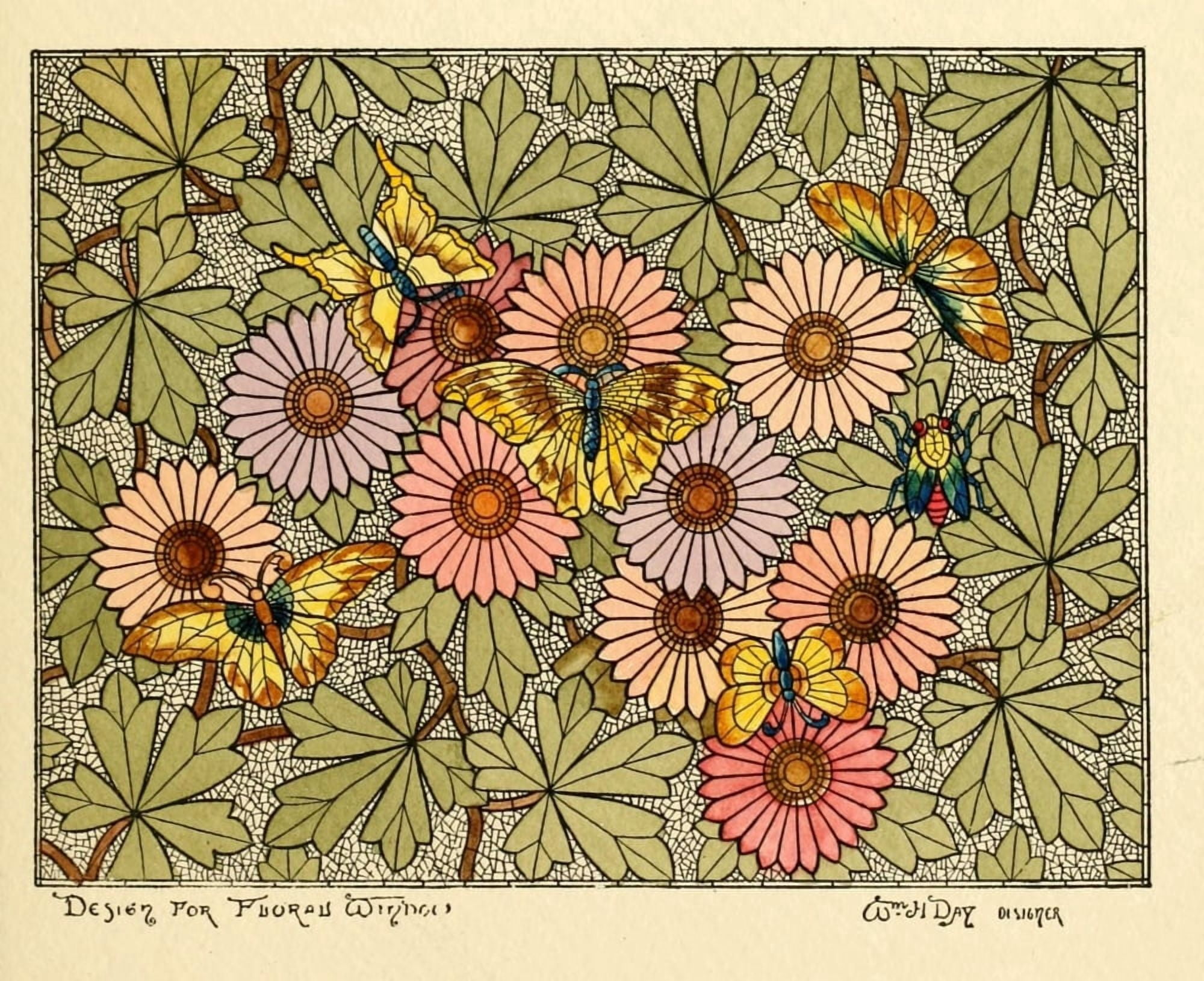 Belcher Mosaic Glass 1886 12 Canvas Art - Wm H Day (18 x 24)