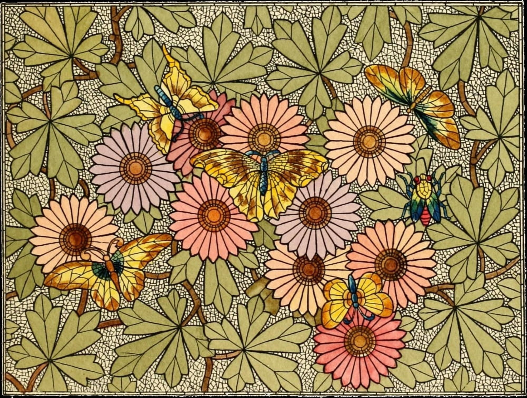 Belcher Mosaic Glass 1886 12 Canvas Art - Wm H Day (18 x 24)