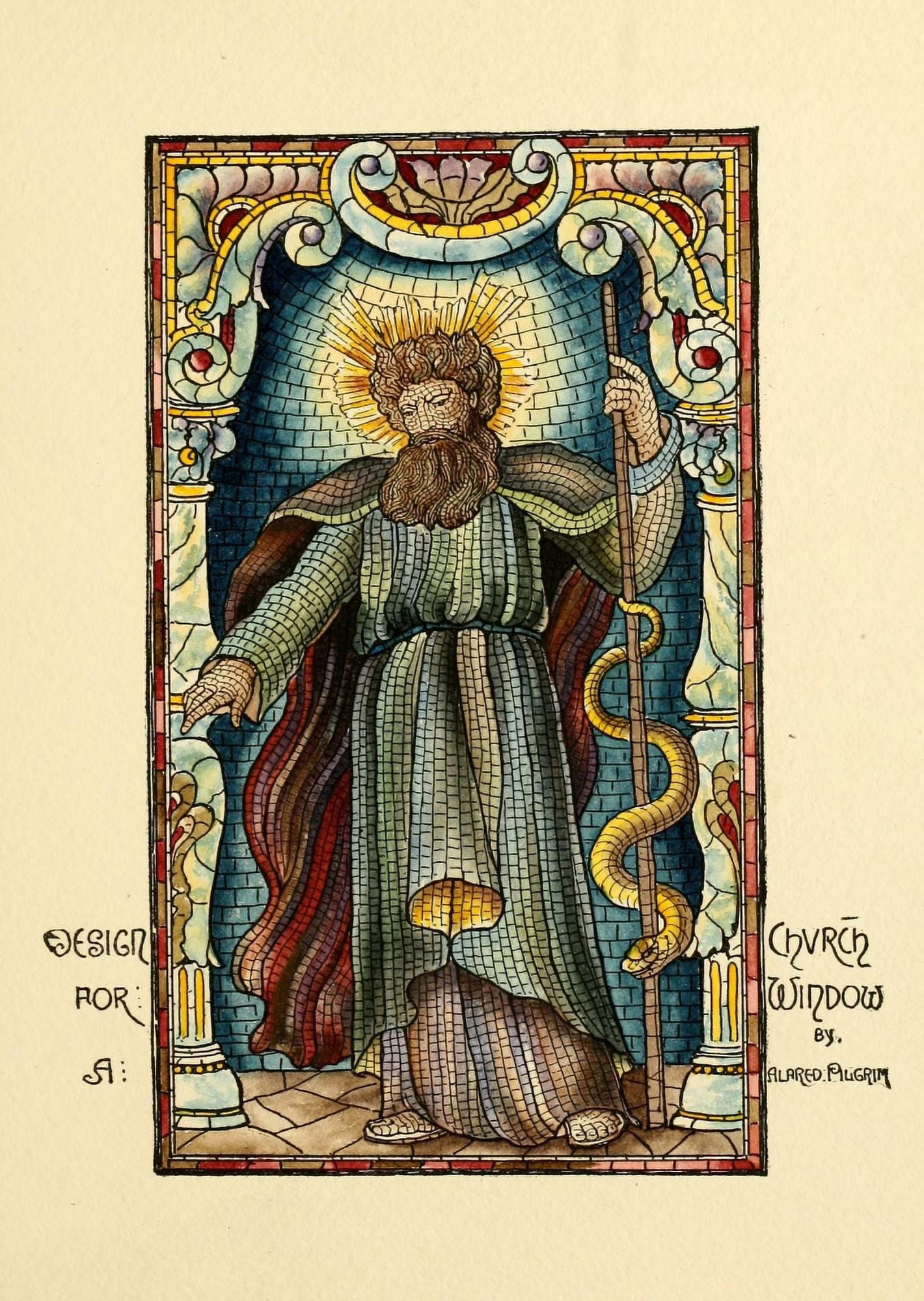 Belcher Mosaic Glass 1886 15 Canvas Art - Alfred Pilgrim (18 x 24)
