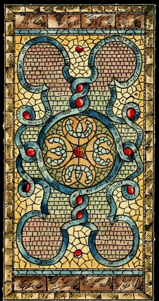 Belcher Mosaic Glass 1886 1b Canvas Art - LJ Lederle (24 x 36)