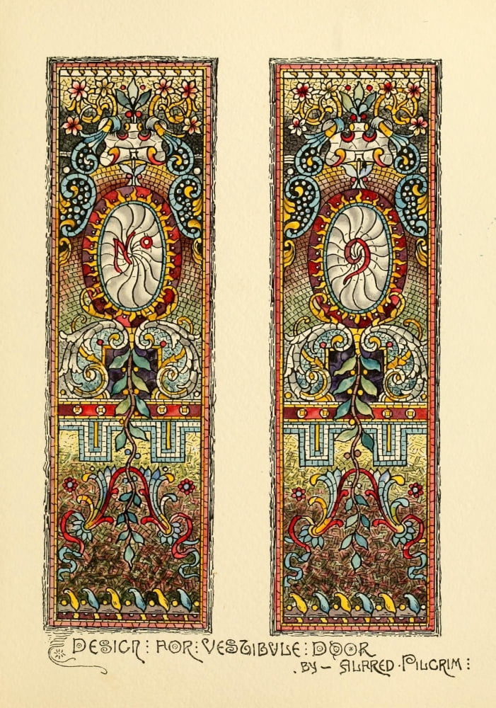 Belcher Mosaic Glass 1886 2 Canvas Art - Alfred Pilgrim (24 x 36)
