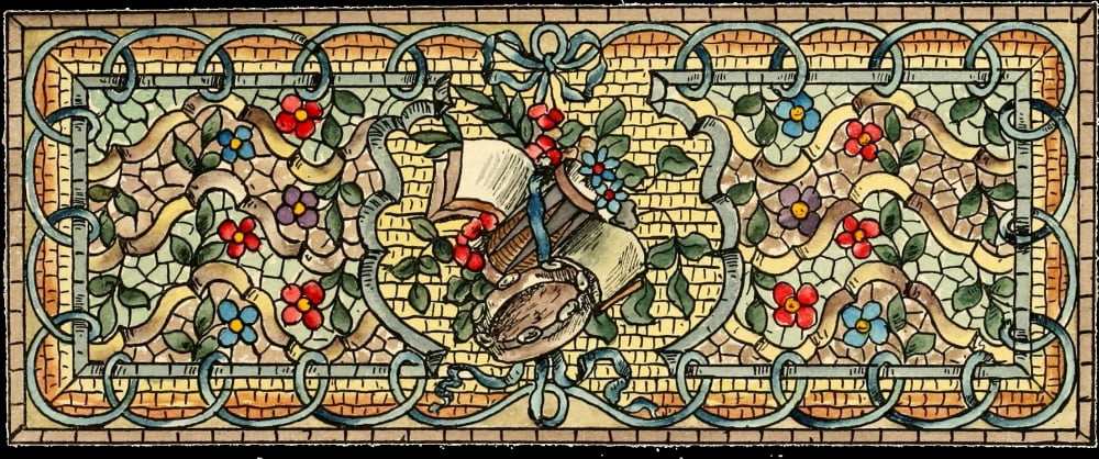 Belcher Mosaic Glass 1886 2 Canvas Art - LJ Lederle (18 x 24)