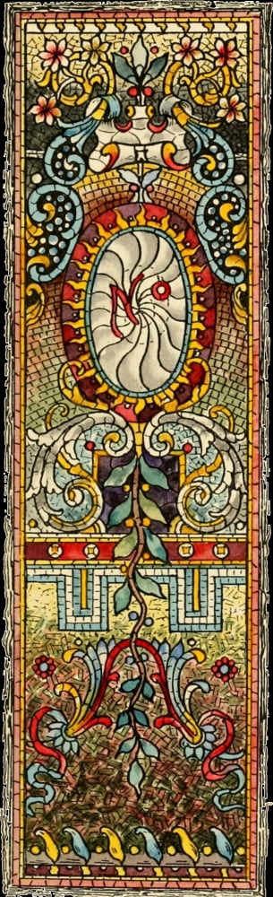 Belcher Mosaic Glass 1886 2a Canvas Art - Alfred Pilgrim (18 x 24)