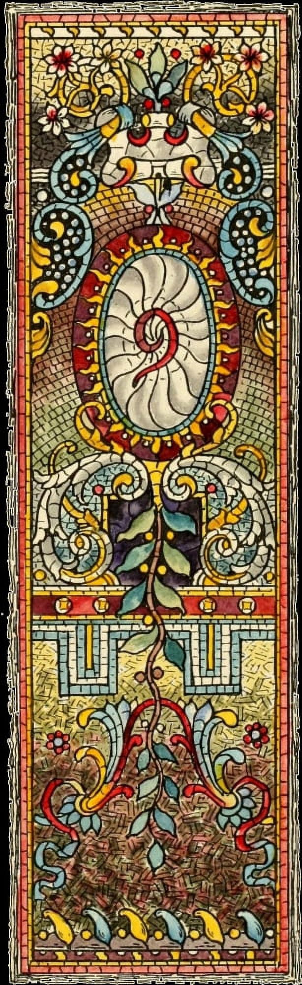 Belcher Mosaic Glass 1886 2b Canvas Art - Alfred Pilgrim (24 x 36)