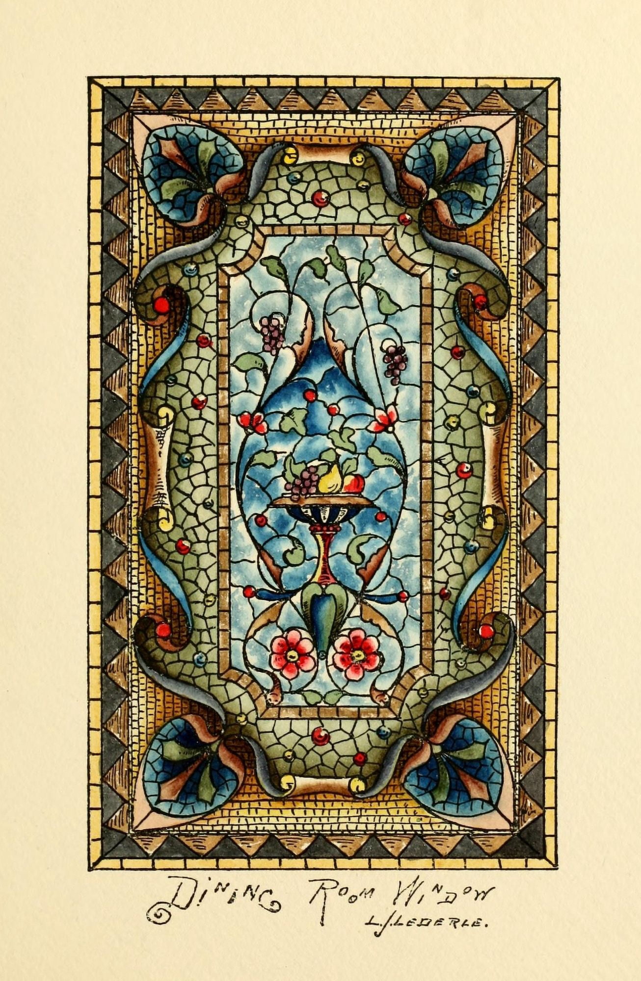 Belcher Mosaic Glass 1886 4 Canvas Art - LJ Lederle (18 x 24)