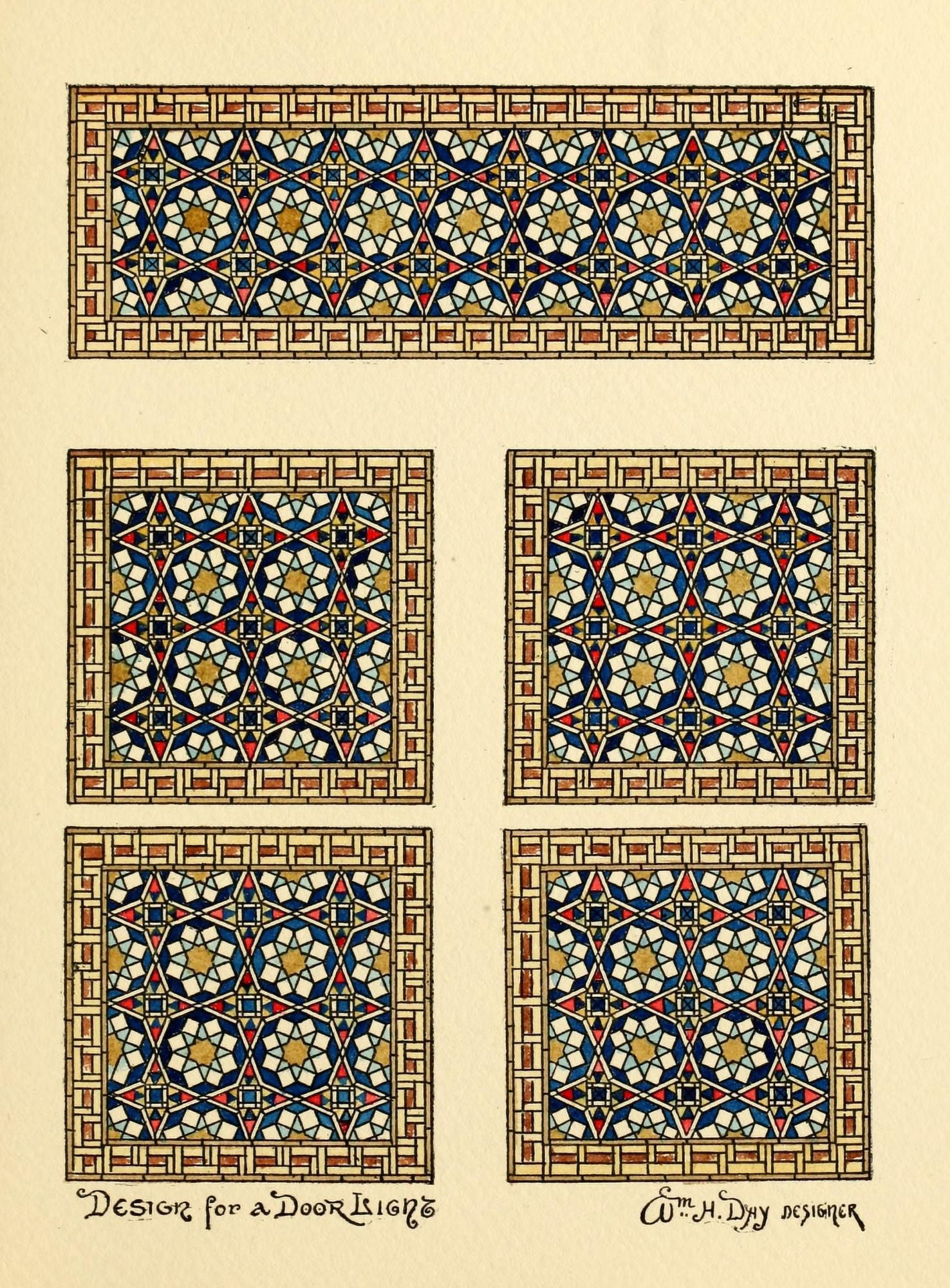 Belcher Mosaic Glass 1886 4 Canvas Art - Wm H Day (18 x 24)
