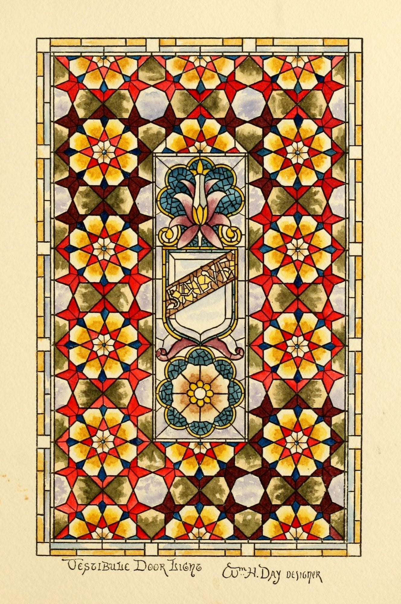 Belcher Mosaic Glass 1886 5 Canvas Art - Wm H Day (18 x 24)