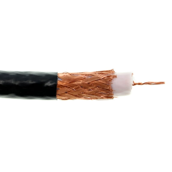Belden 1859A Plenum Precision Video Triax RG11 Cable, 75-Ohm, FEP, CMP PVDF Jacket, Black, 2000-Feet