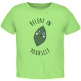 thumbnail image 1 of Beleaf Believe in Yourself Pun Toddler T Shirt Lime 3T, 1 of 1