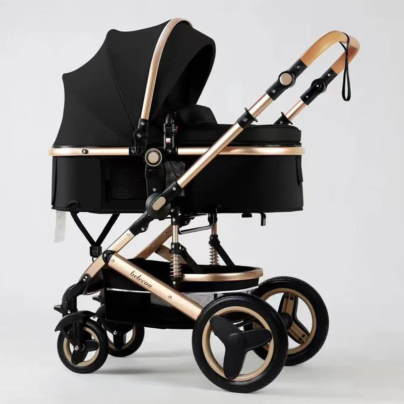 Belecoo Lightweight Luxury Baby Stroller 3 in 1 Portable High Landscape