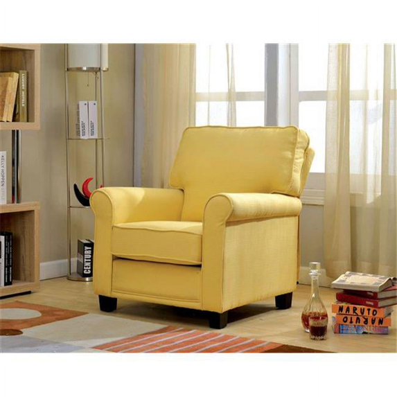 Belem Transitional Single Chair with Yellow Flax Fabric