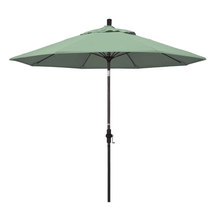 Belen Kox 9' Sun Master Series Patio Umbrella With Bronze Aluminum Pole Fiberglass Ribs Collar Tilt Crank Lift With Pacifica Spa Fabric