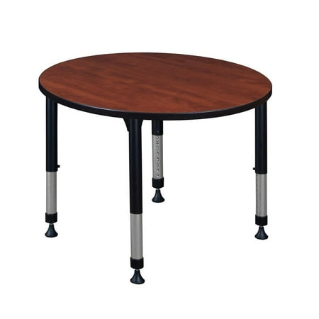 Belen Kox Kee 36" Round Height Adjustable Classroom Table - Cherry