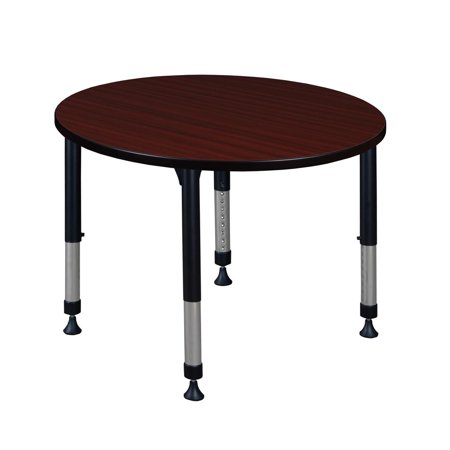 Belen Kox Kee 36" Round Height Adjustable Classroom Table - Mahogany