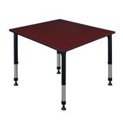 Belen Kox Kee 48" Square Height Adjustable Classroom Table - Mahogany