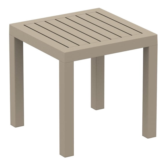 Belen Kox Square Resin Side Table, Taupe