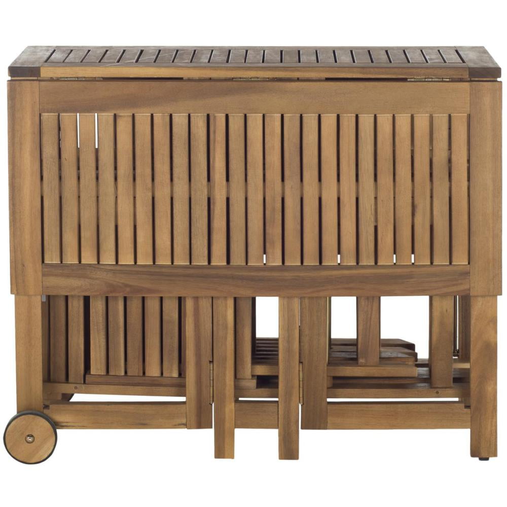 Natural Acacia Wood Space-Saving Outdoor Dining Set