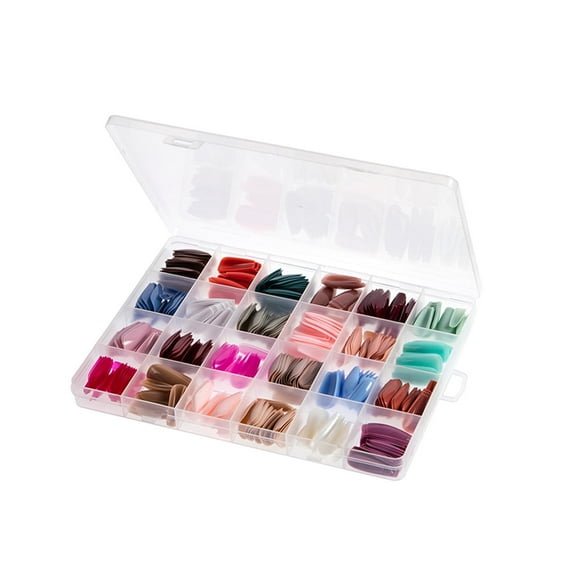 Belepack 576 Pcs Coffin Long Ballerina Acrylic Fake Nails for Women, 24 Colors