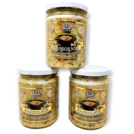 Belevini Rassolnik Soup with Pickled Cucumber Non-GMO, Kosher 17.63 Oz Pack of 3