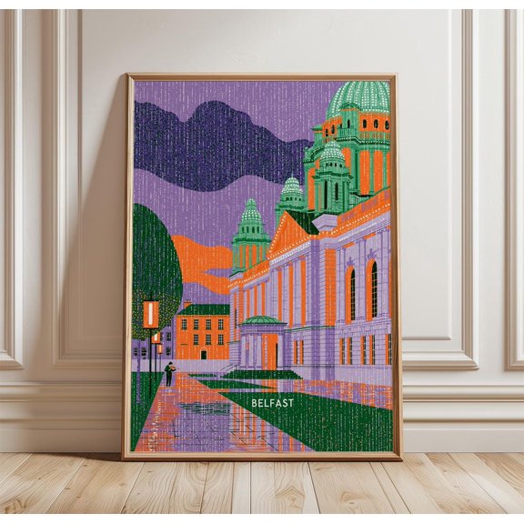 Belfast Architecture City Hall Print Travel Wall Art, Unframed Paper Print