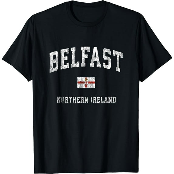 Belfast Northern Ireland Vintage Athletic Sports Design T-Shirt