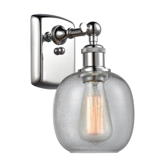 Belfast Polished Chrome LED Wall Sconce with Clear Seedy Sphere Glass