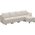 thumbnail image 1 of Belffin 5 pieces Chenille Modular Sectional Sofa Sectional Sleeper Sofa Washable Cushion with storage for Living Room,Beige, 1 of 9