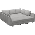 thumbnail image 1 of Belffin 9 pieces Chenille Modular Sectional Sofa Sectional Sleeper Sofa Washable Cushion with storage for Living Room,Beige, 1 of 9