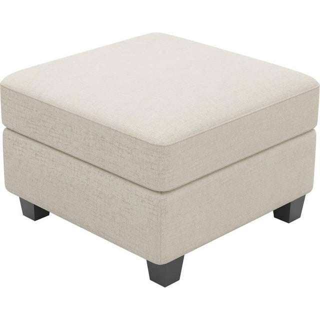 Belffin Chenille Storage Ottoman Module For Modular Sectional Sofa Square Seat, Beige