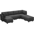 thumbnail image 1 of Belffin Modular Convertible Sleeper Sofa Sectional Couch Bed For Living Room With Storage,Black, 1 of 7