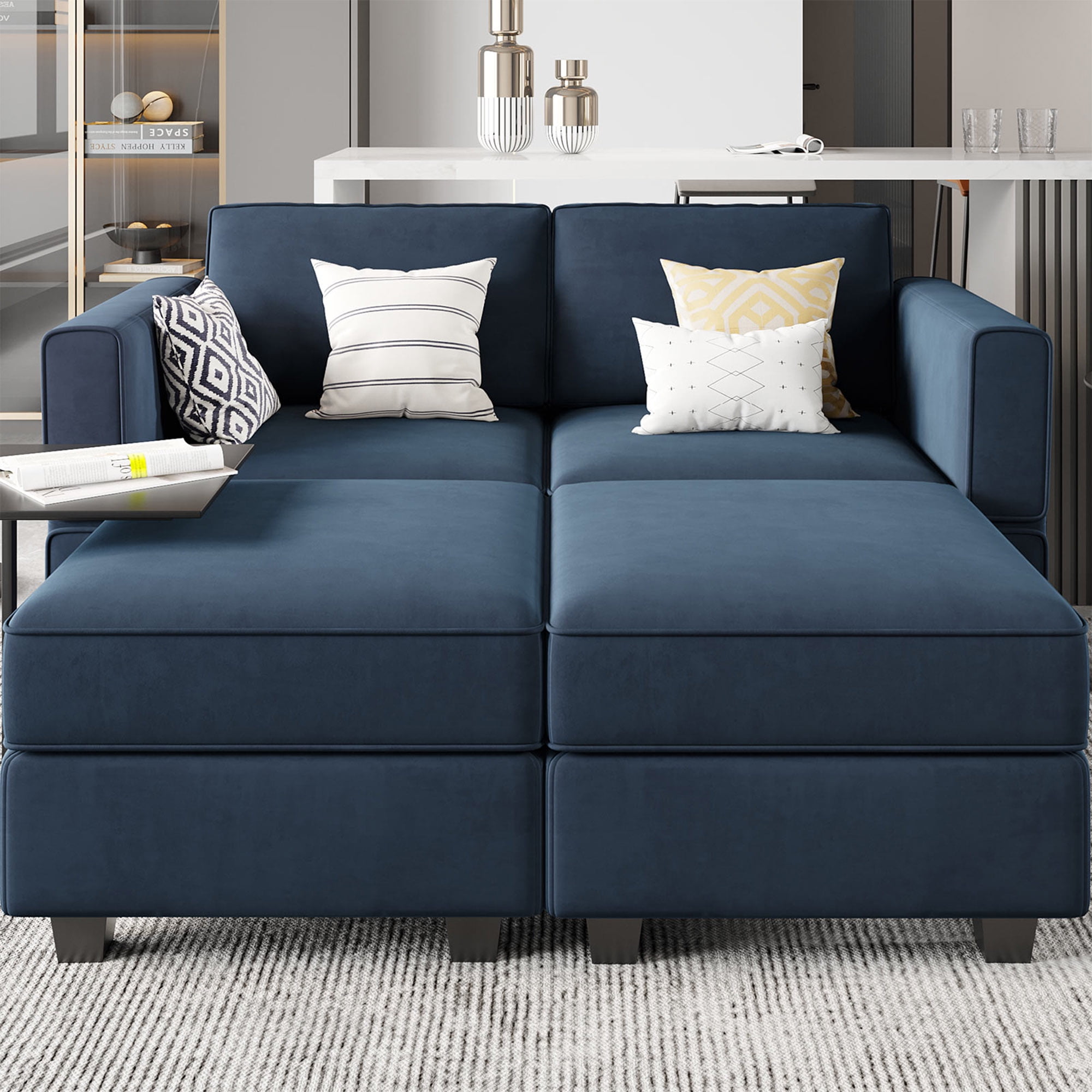 Belffin Modular Sectional Sofa Bed With Storage Ottoman Apartment ...