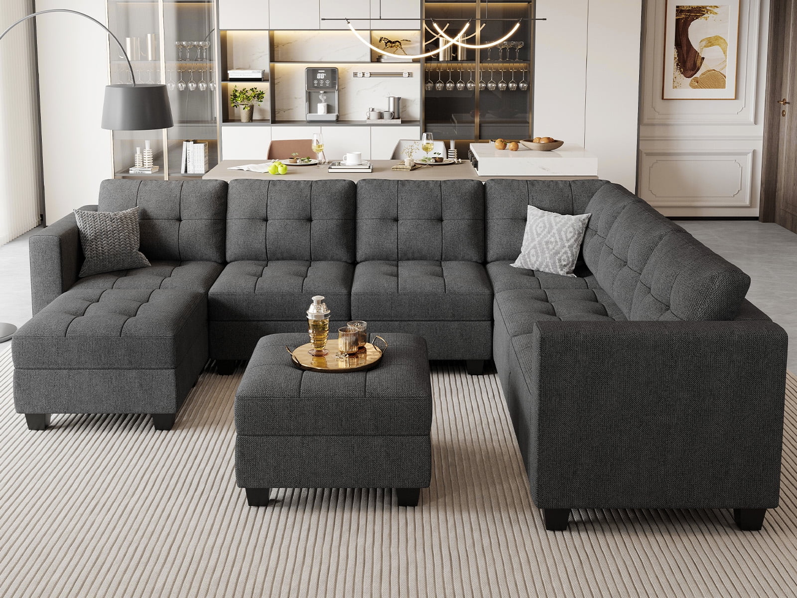 Belffin Modular Sectional Sofa Set with Ottomans Oversized U Shaped