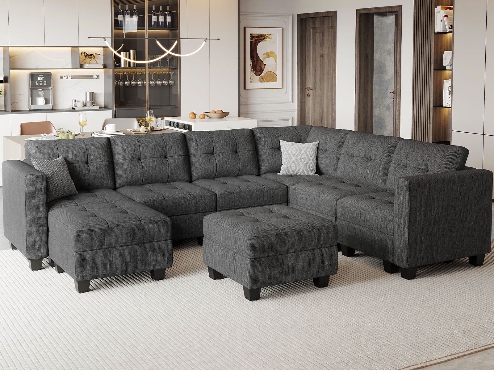 Belffin Modular Sectional Sofa Set with Ottomans Oversized U Shaped