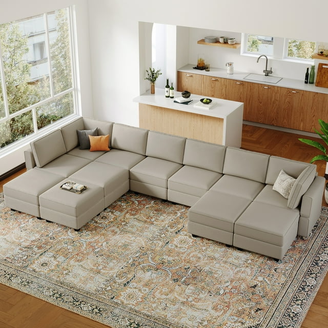 Belffin Modular Sofa Bed Sleeper Oversized U Shaped Couch with Storage