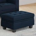 thumbnail image 1 of Belffin Rectangular Velvet Ottoman with Storage, Tufted Design, Blue, 1 of 13