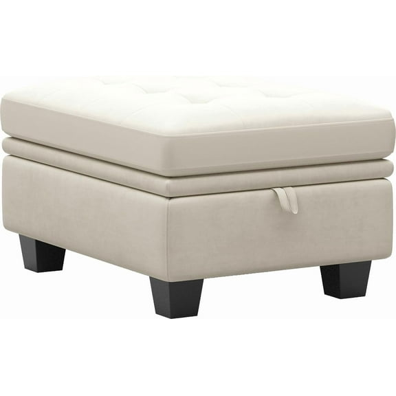 Belffin Small Storage Ottoman Module for Modular Sectional Sofa Beige