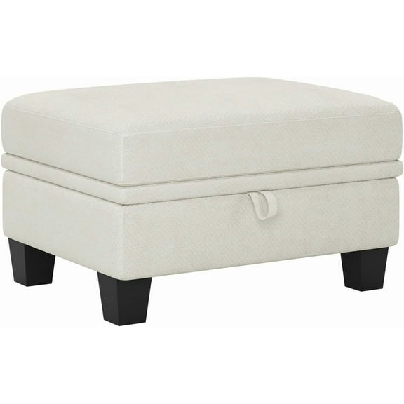 Belffin Standard Ottoman with Storage for Modular Sectional Couch. Beige.