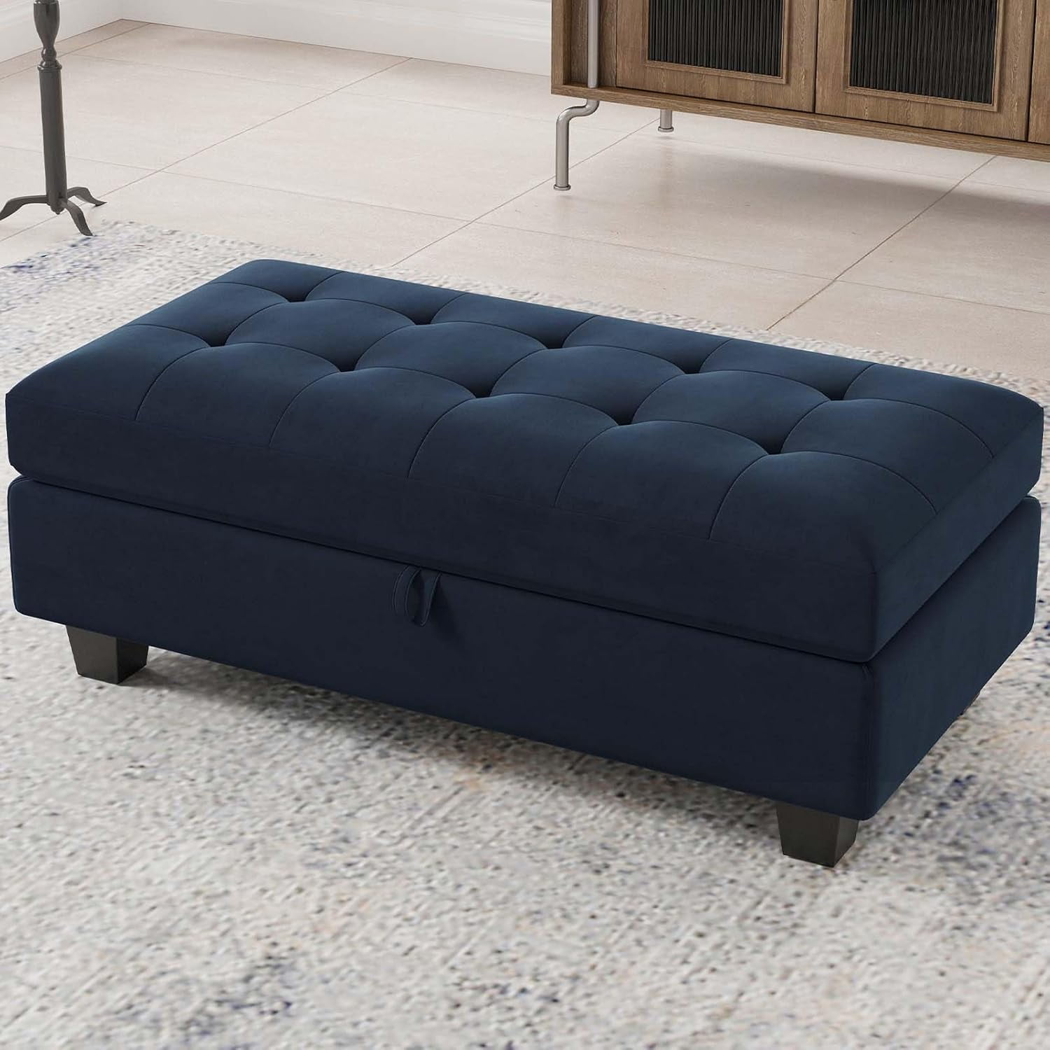 Belffin Storage Ottoman Oversized Rectangular Ottoman with Storage — free download