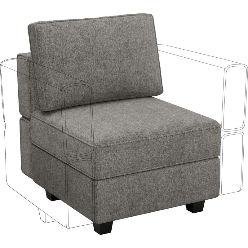 Belffin Terry Modular Sofa Middle Module Armless Chair With Storage For ...