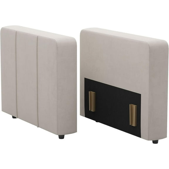 Belffin Velvet Armrest for Modular Sectional Sofa, Armrest Module for Sectional Sleeper Sofa Bed, Beige