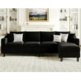 Belffin Velvet Convertible Sectional Sofa L Shaped Couch Reversible