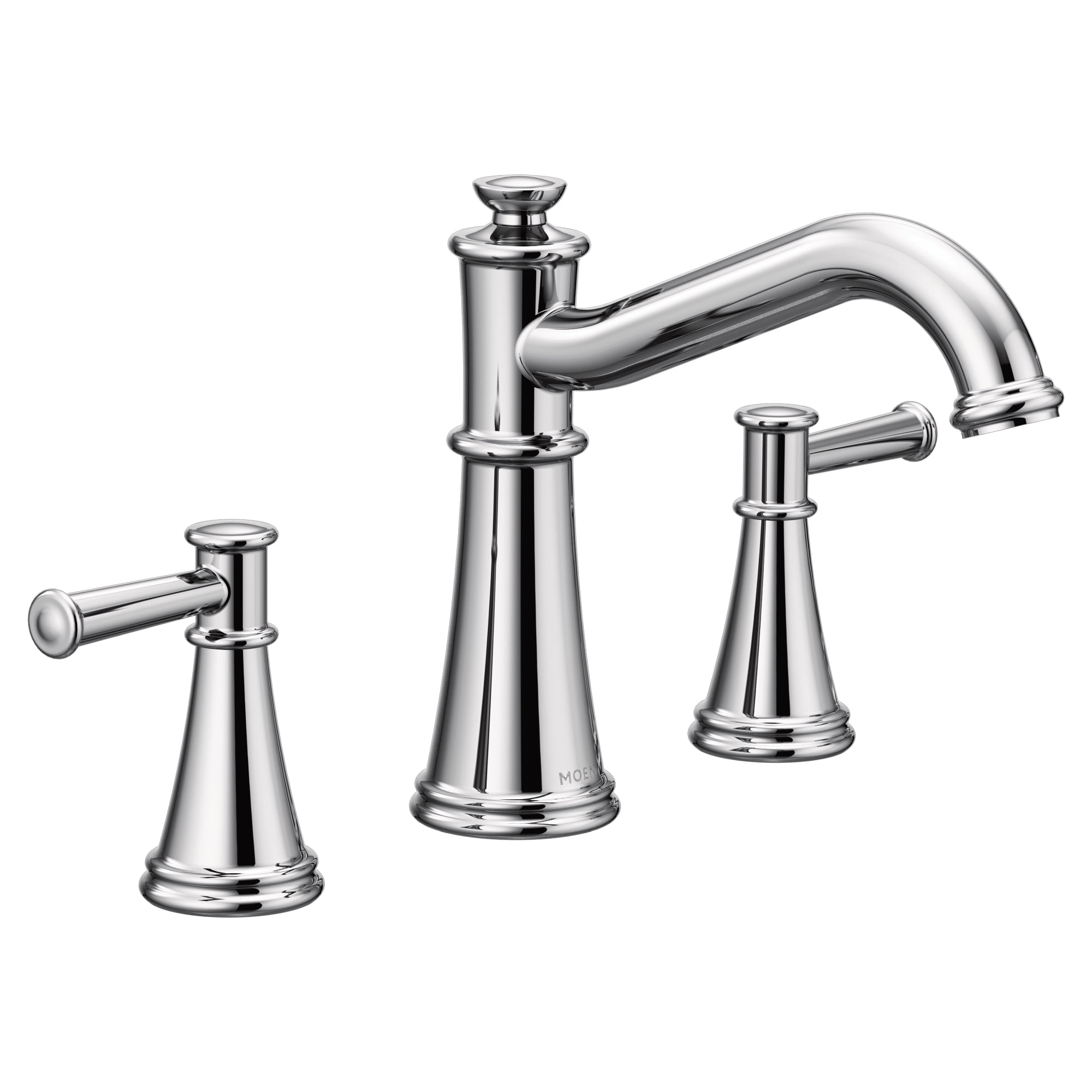 Polished Nickel Traditional Widespread Deck-Mounted Faucet
