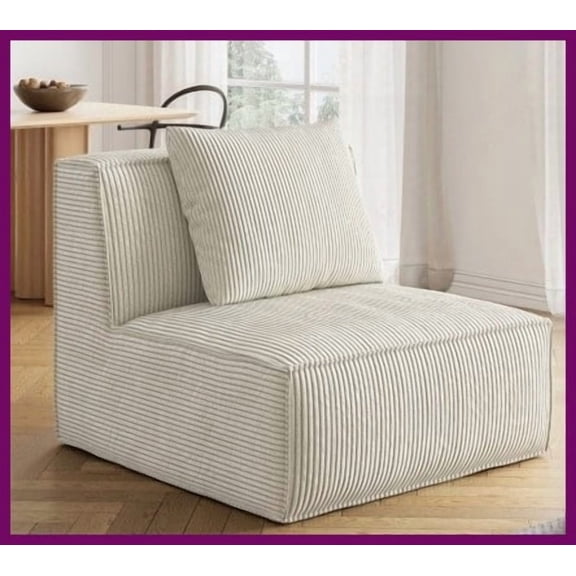 Belfin Modular Chenille Sectional Sofa Bed - Beige, Convertible Floor Design, No Assembly for Living Room & Bedroom