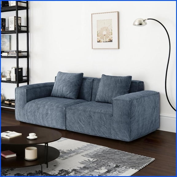 Belfin Modular Chenille Sectional Sofa - Convertible Tofu Block for Living Room & Bedroom, Washable Fabric & Wide Sitting Depth