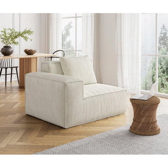 Belfin Modular Sectional Sofa, Convertible Tofu Block Sofa Floor Sofa Bed Armrest Comfy Sofa Bed Compressed Sofa Compression Sofa for Living Room Bedroom - Chenille Fabric (Cream)