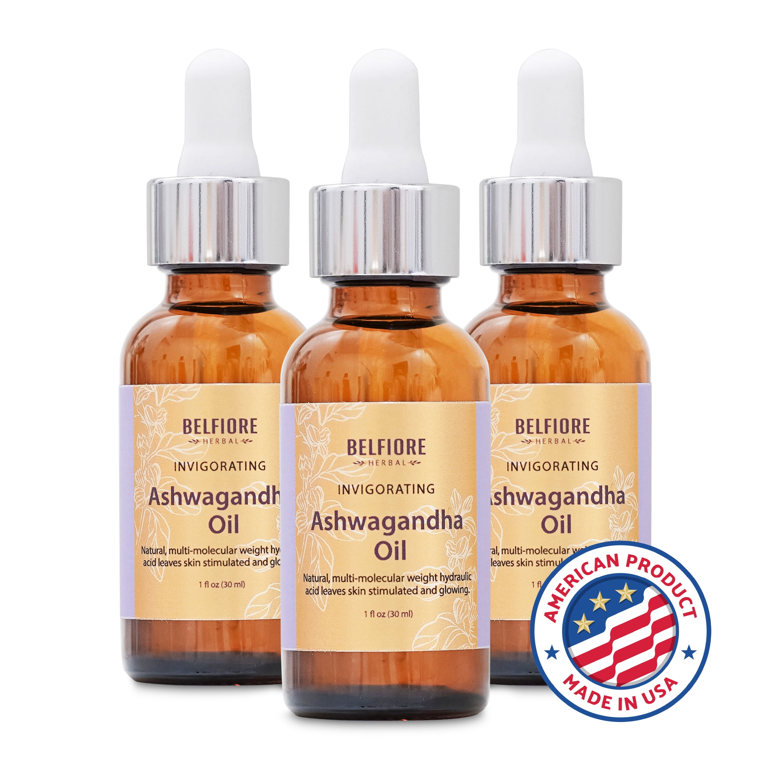 Belfiore Herbal Ashwagandha Oil for Hair Growth and Skin Care, 1 fl oz