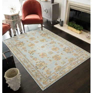 Belfort BM30B Legacy Blue traditional Traditional light blue Area Rug, 5'x7'