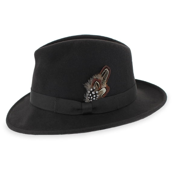 Belfry Crushable Dress Fedora Men's Vintage Style Hat 100% Pure Wool (XXLarge, Chocolate)